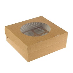 Коробка на 9 капкейков крафт