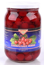 Вишня коктейльная "DELCOFF" с веточкой 720 мл