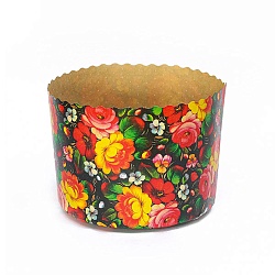 Форма бумажная для кулича "ЖОСТОВО" d= 11 см x h= 8,5 см