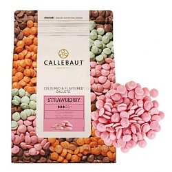 Шоколад Callebaut со вкусом клубники в галлетах 2,5 кг